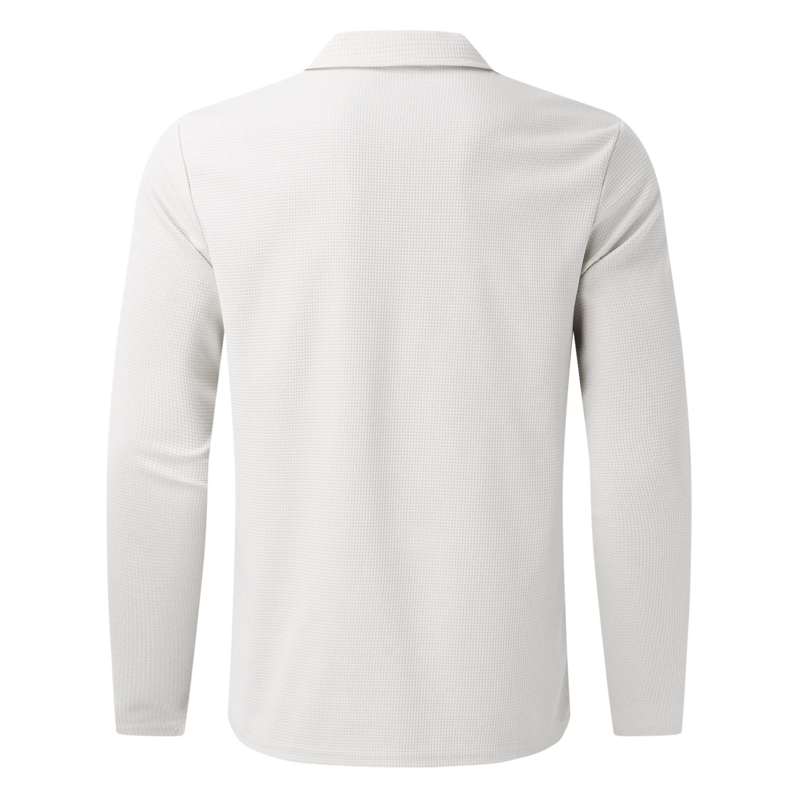 thumbnail image 5 of Camisa informal de manga larga para hombre: cuello vuelto, detalle de cremallera, color liso, poliéster, oficina/ocio, tallas 10-20 (EE. UU.), 5 of 5